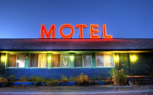 Roadside motel neon sign in Oregon