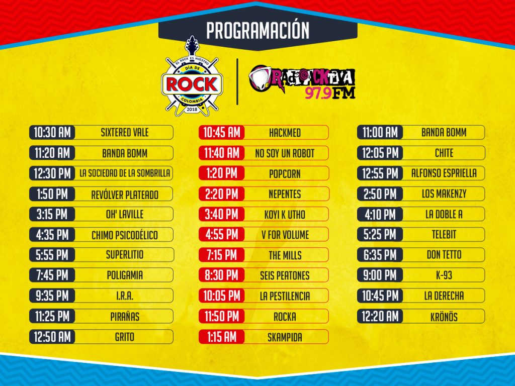 ¡Agéndese ya! Horario Oficial Día de Rock Radioacktiva