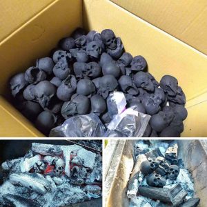 ESTOS SON CARBONES EN FORMA DE CRÁNEOS PARA LOS QUE QUIEREN HACER UN ASADO “DARKS”