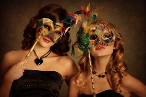 girls with venetian mask