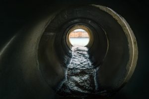 Interior Of Sewage Tunnel