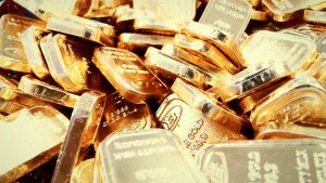 Full Frame Shot Of Gold Bars