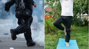 Tienen que relajarse: policías del Esmad hicieron yoga en Medellín