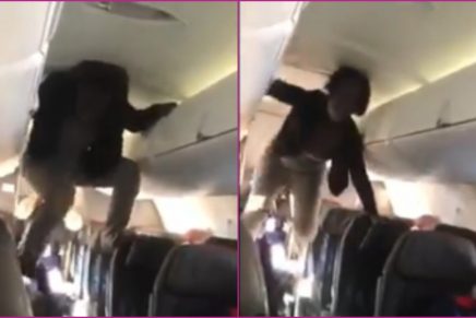 (Video) Mujer sufre un colapso en pleno vuelo y la comparan con 'El Exorcista'
