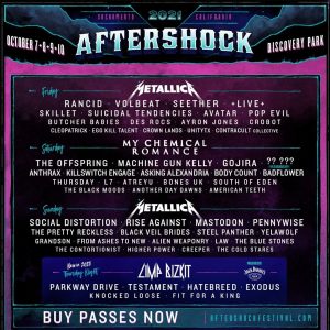 Metallica y My Chemical Romance encabezan el cartel del Aftershock Festival 2021