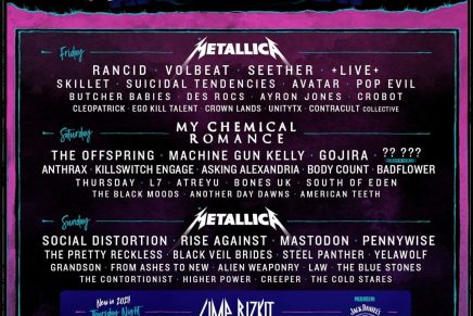 Metallica y My Chemical Romance encabezan el cartel del Aftershock Festival 2021