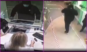 Ladrón entró a robar un banco y huyó asustado porque le dijeron que no