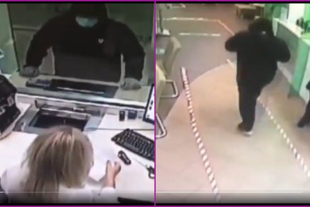 Ladrón entró a robar un banco y huyó asustado porque le dijeron que no
