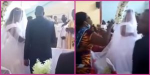 Mujer llegó furiosa a interrumpir el matrimonio de su esposo con otra
