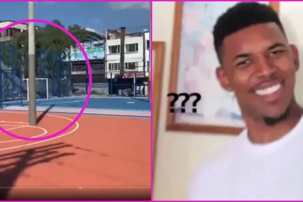 "Una colombianada más": construyen cancha con un poste en la mitad