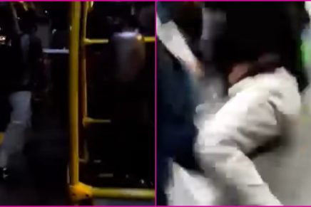 VIDEO: Sujeto entró a buscar pelea en Transmilenio y lo sacaron a puños