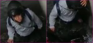 Video: motociclista cayó en un hueco de 5 metros y no entiende cómo