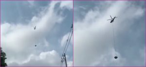 Video: jacuzzi fue transportado en helicóptero en Medellín