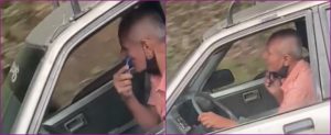 (VIDEO) Hombre se afeita mientras maneja y se vuelve viral