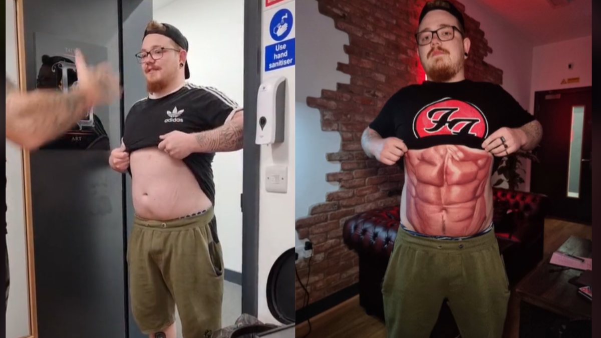 Video: Se cansó de no ver resultados en el Gym y se tatuó un abdomen tonificado