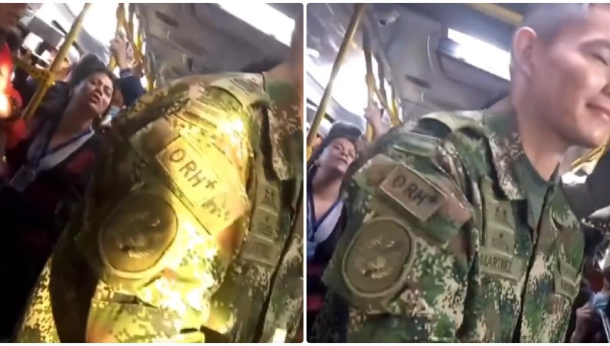 Acosan a un soldado en Transmilenio