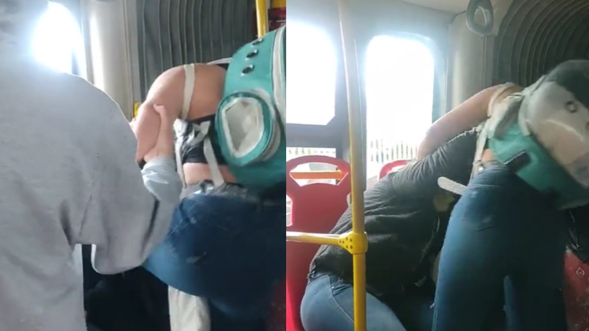 ¡Tremenda mechoneada! Mujeres pelean en Transmilenio por una silla