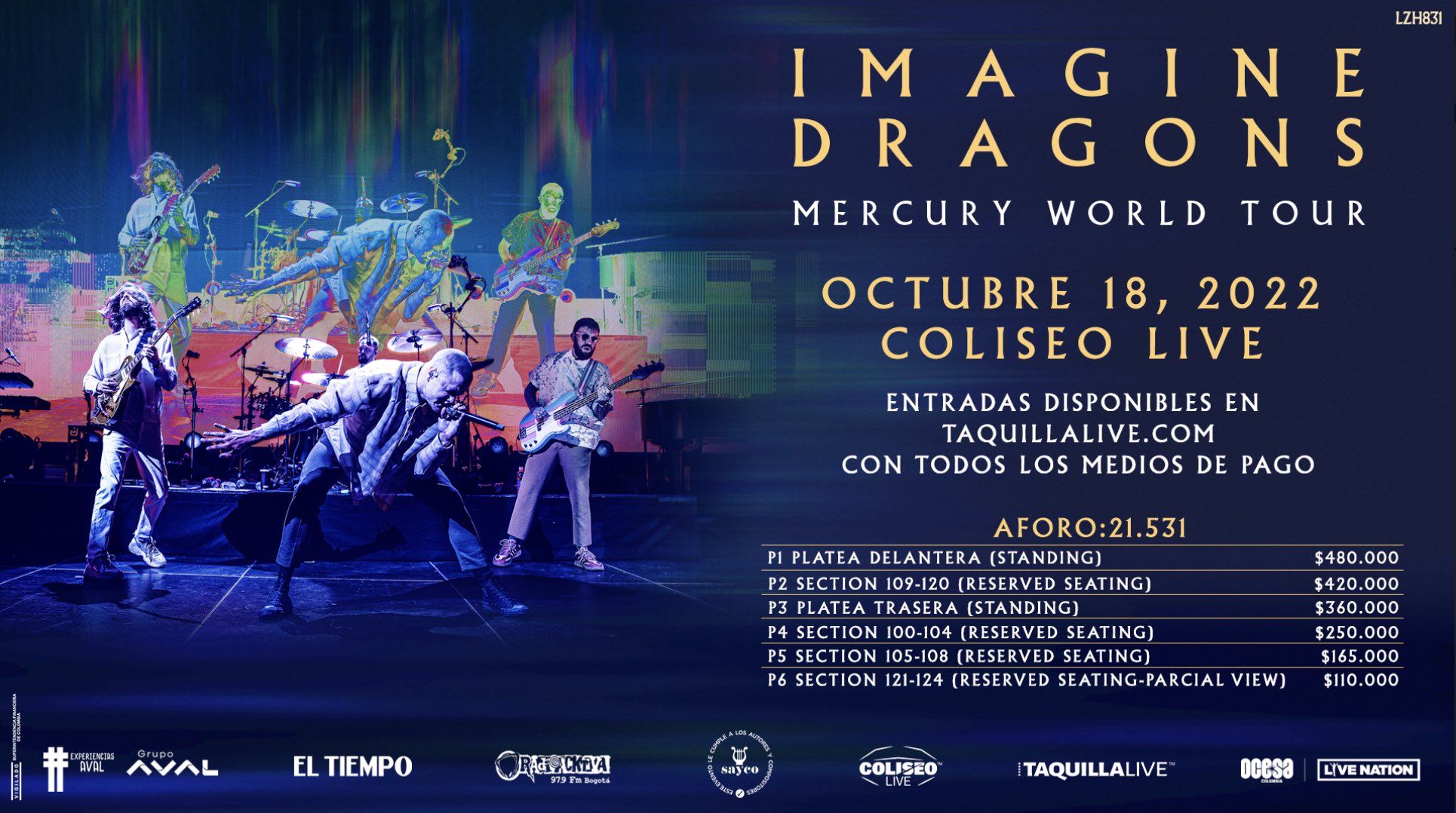 Imagine Dragons en Colombia fecha y boletas