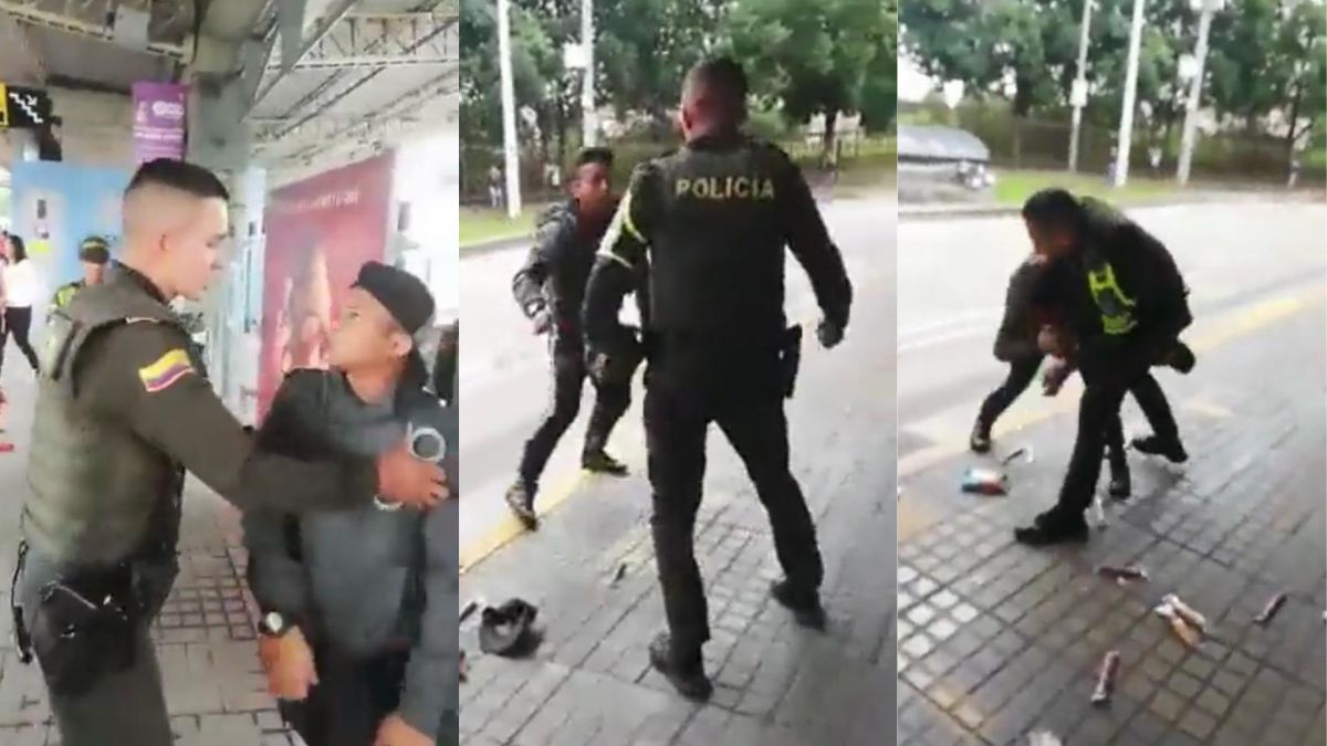 Riña Policía y vendedor informal