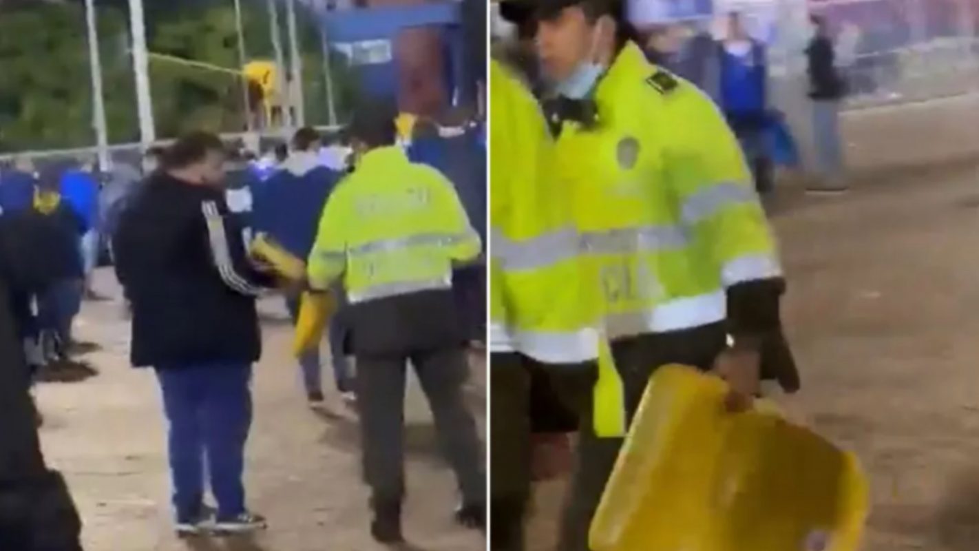 Hincha de Millonarios arranca silla