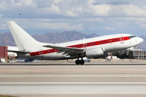 A Janet Aviation Boeing 737 returning into Vegas from an