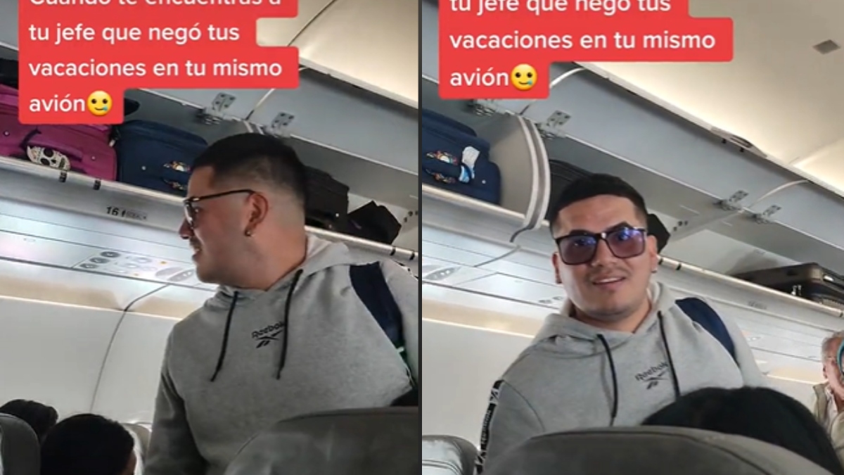 A un hombre le negaron las vacaciones y se encontró con su jefe en el avión