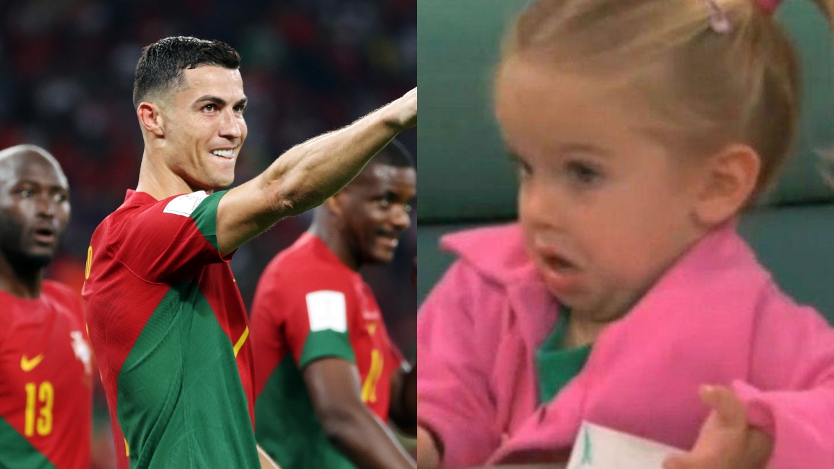 Cristiano Ronaldo casi no encuentra un bocadillo que se había escondido allá abajo