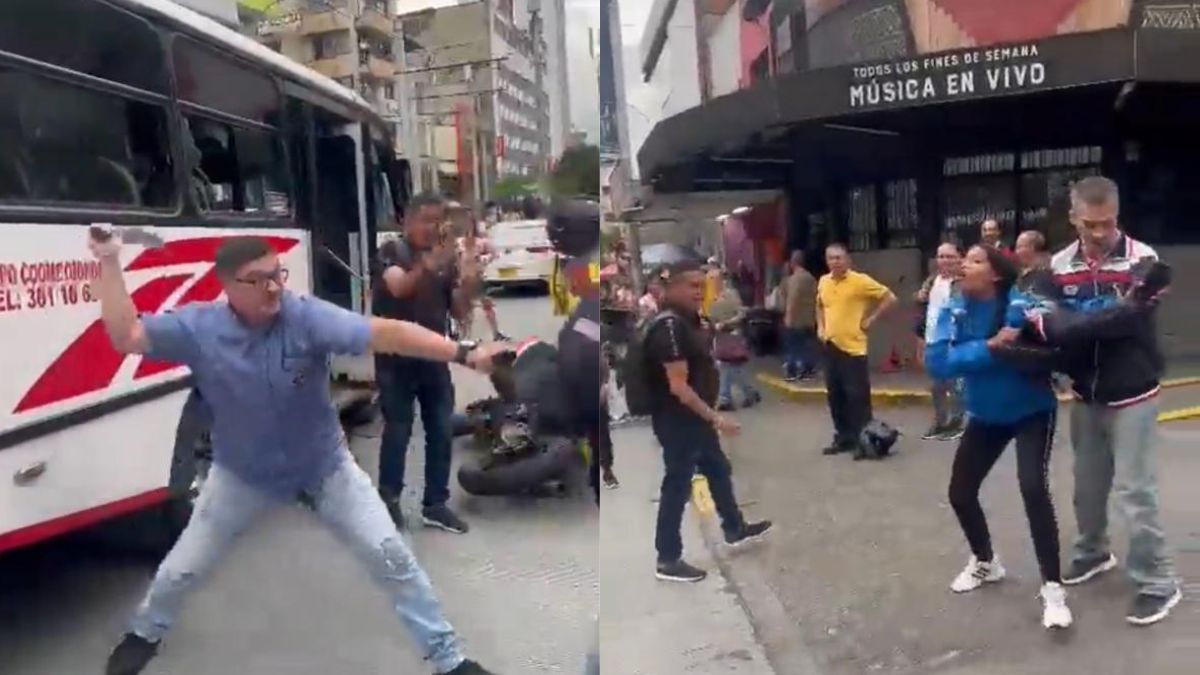 Pelea conductores con machete