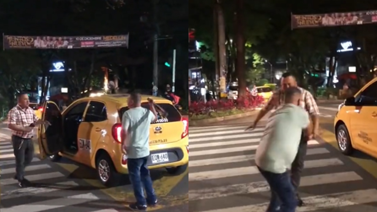 Le dieron como a piñata: taxistas se pelearon a bate en plena vía pública