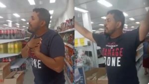 Hombre le armó escándalo a su esposa en su lugar de trabajo por supuesta infidelidad