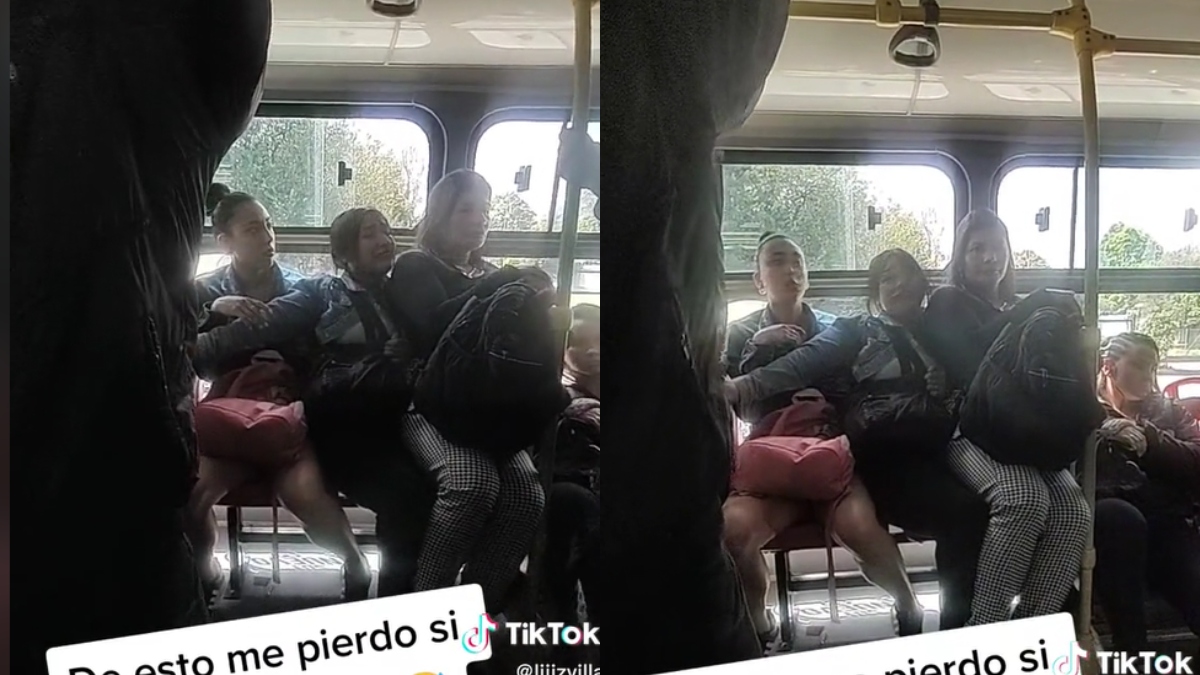 Mujer no se quiso quedar parada en TransMilenio y se sentó encima de joven
