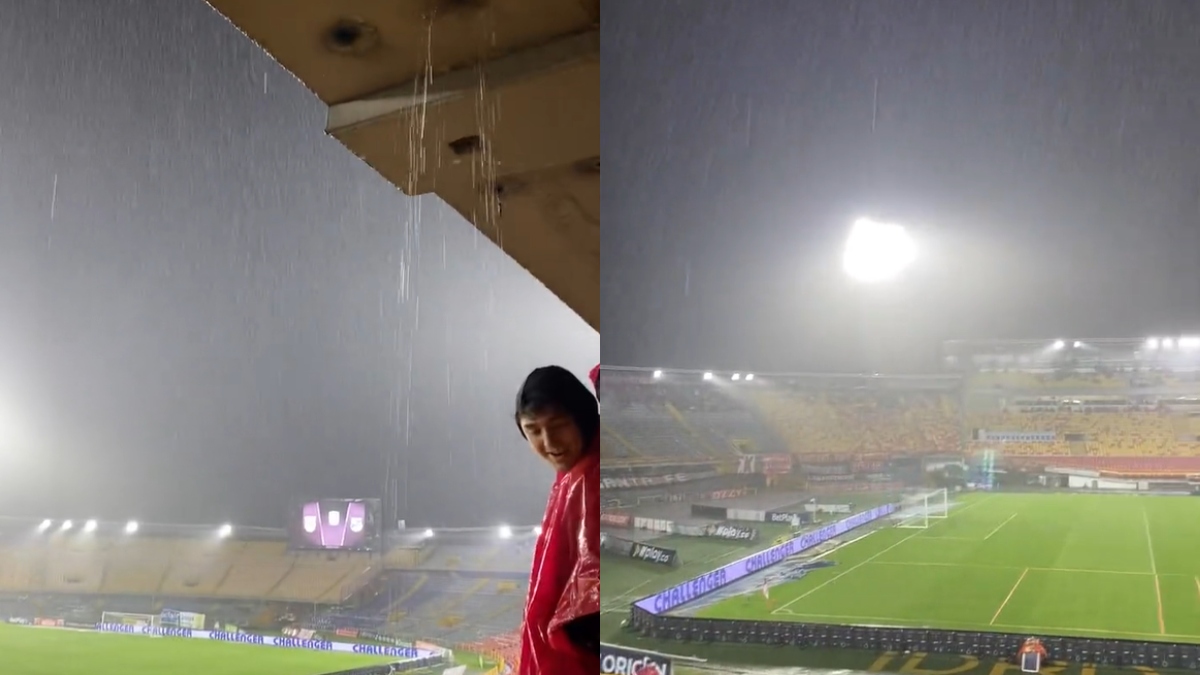 Aguacero en Bogotá dejó en evidencia estado de la cancha de El Campín