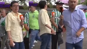 El susto que pasaron periodistas de Win en el partido de Atlético Nacional