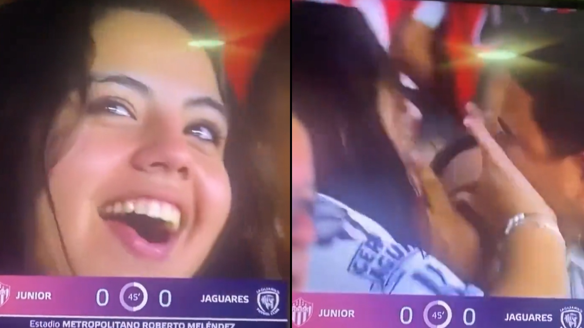 Kiss cam de Win Sports dejó a soldado caído en partido entre Junior y Jaguares
