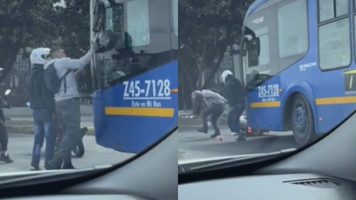 Bus del Sitp le pasó por encima a moto en pelea en Bogotá
