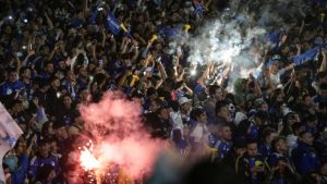 ¡Bogotá azul! Así celebraron los hinchas 'embajadores' la 16