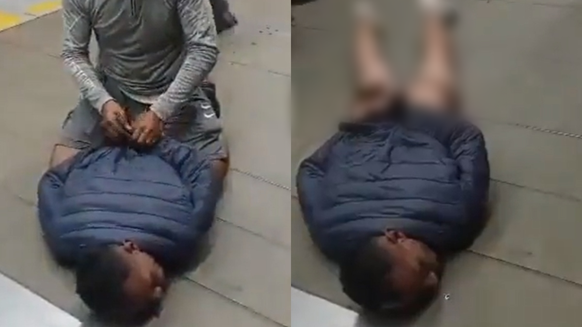 Video: Agarraron a presunto ladrón en TransMilenio, lo desnudaron y le dieron con un palo