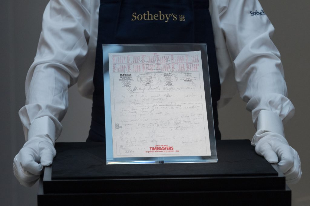Manuscrito de 'Bohemian Rhapsody' - Créditos: GettyImages