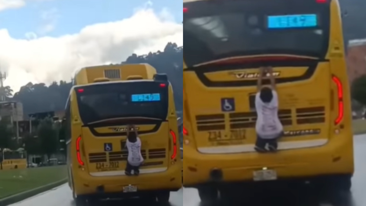 Polémico video muestra peligrosa maniobra de niño en un articulado de TransMilenio