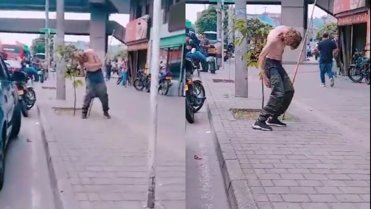 Revelan qué droga consumió hombre de impactante video en las calles de Medellín