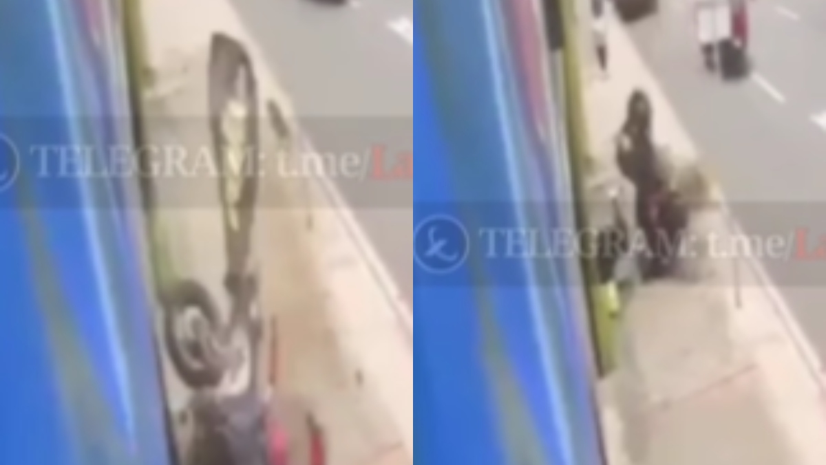Impresionante video muestra momento exacto en que motociclista sufre grave accidente