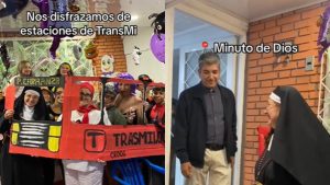Familia se disfrazó de estaciones de TransMilenio: los del Minuto de Dios la rompieron