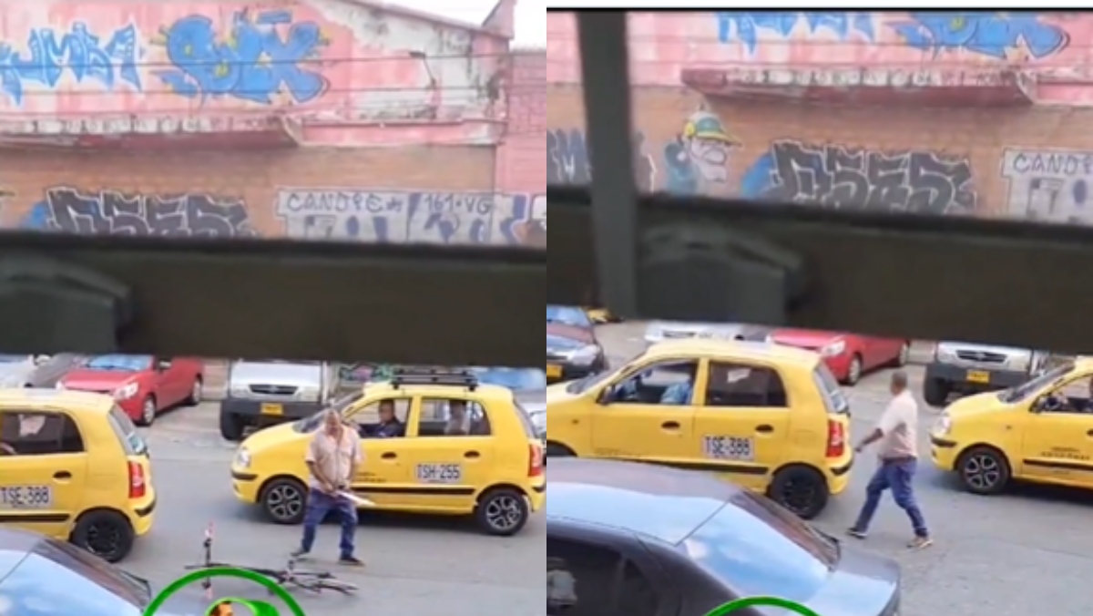 Taxista casi le da con machete a ciclista en plena vía pública en Bogotá