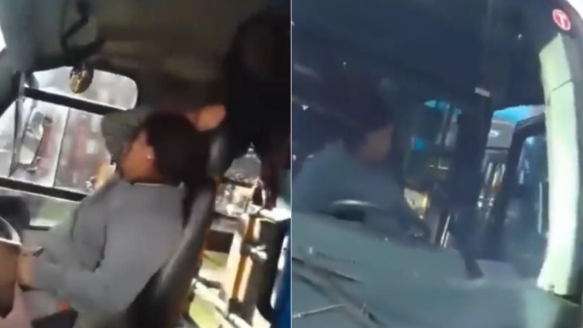 Mujer bajó a conductor del SITP, intentó conducir el bus y la remataron con ‘mechoneada’