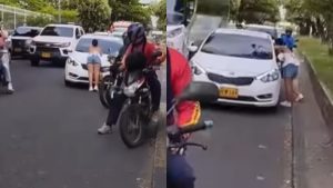 Mujer se dio cuenta que la estaban ‘cachoneando’ y armó tremendo trancón