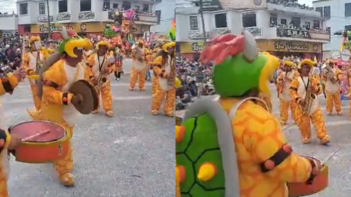 Banda en el Carnaval de Negros y Blancos la rompió representando a Bowser