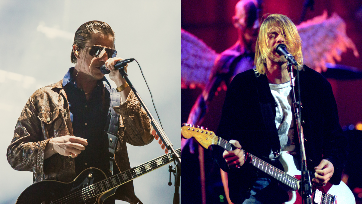 En la parte izquierda está Paul Banks, vocalista de Interpol y en la derecha Kurt Cobain, vocalista de Nirvana (Fotos vía Getty Images