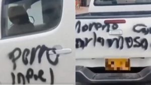 Mujer descubrió a su pareja siendo infiel y le dejó regalito en el carro: “perro infiel”