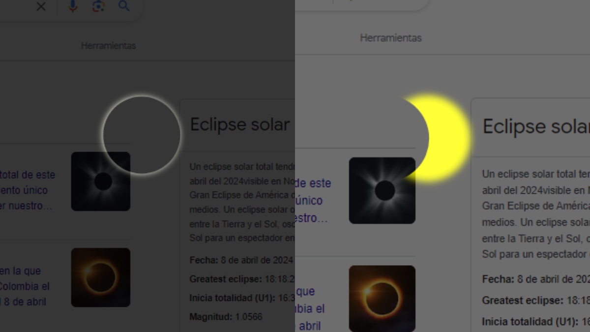 La inesperada acción que pasa al buscar “eclipse solar” en Google