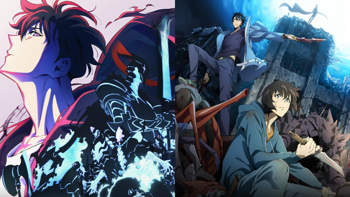 Posters de Solo Leveling temporadas 1 y 2 (Fotos vía cuenta de x oficial de @Crunchyroll_la)